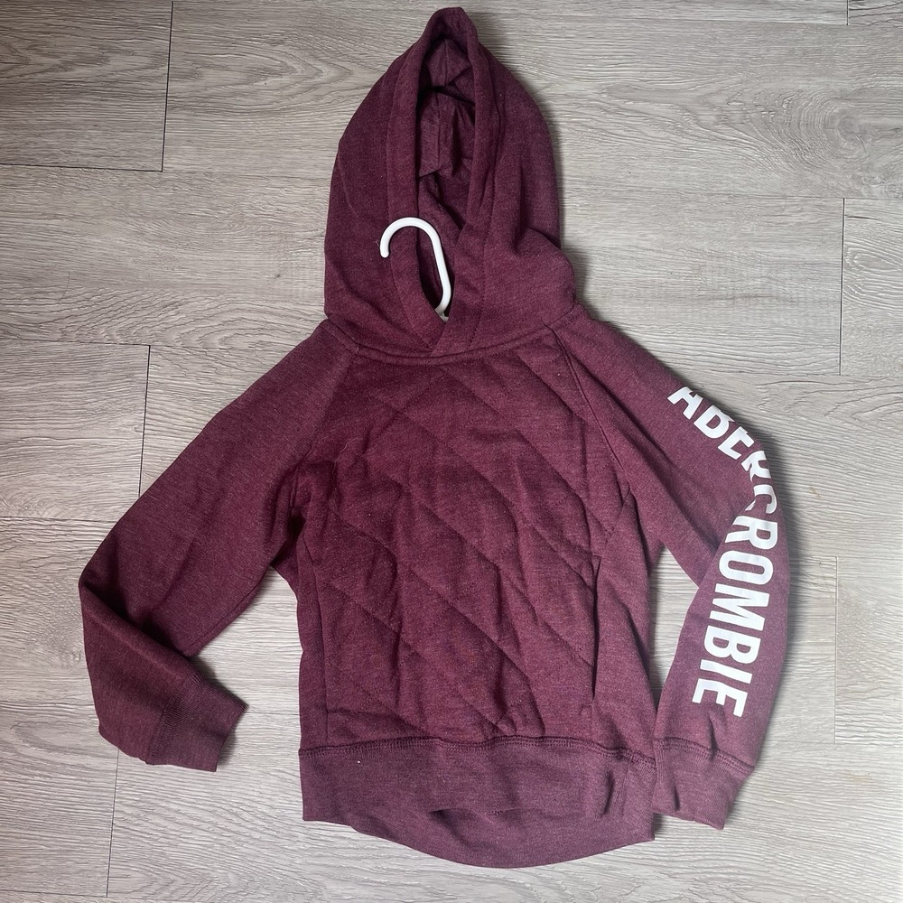 Abercrombie Kids Boys Hoodie Maroon 5/6 Pullover Logo Classic Casual